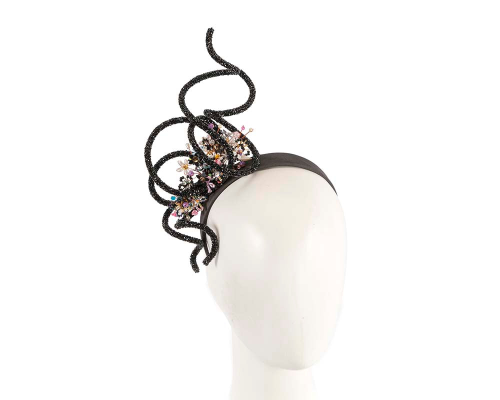 Exclusive black racing fascinator by Cupids Millinery-0